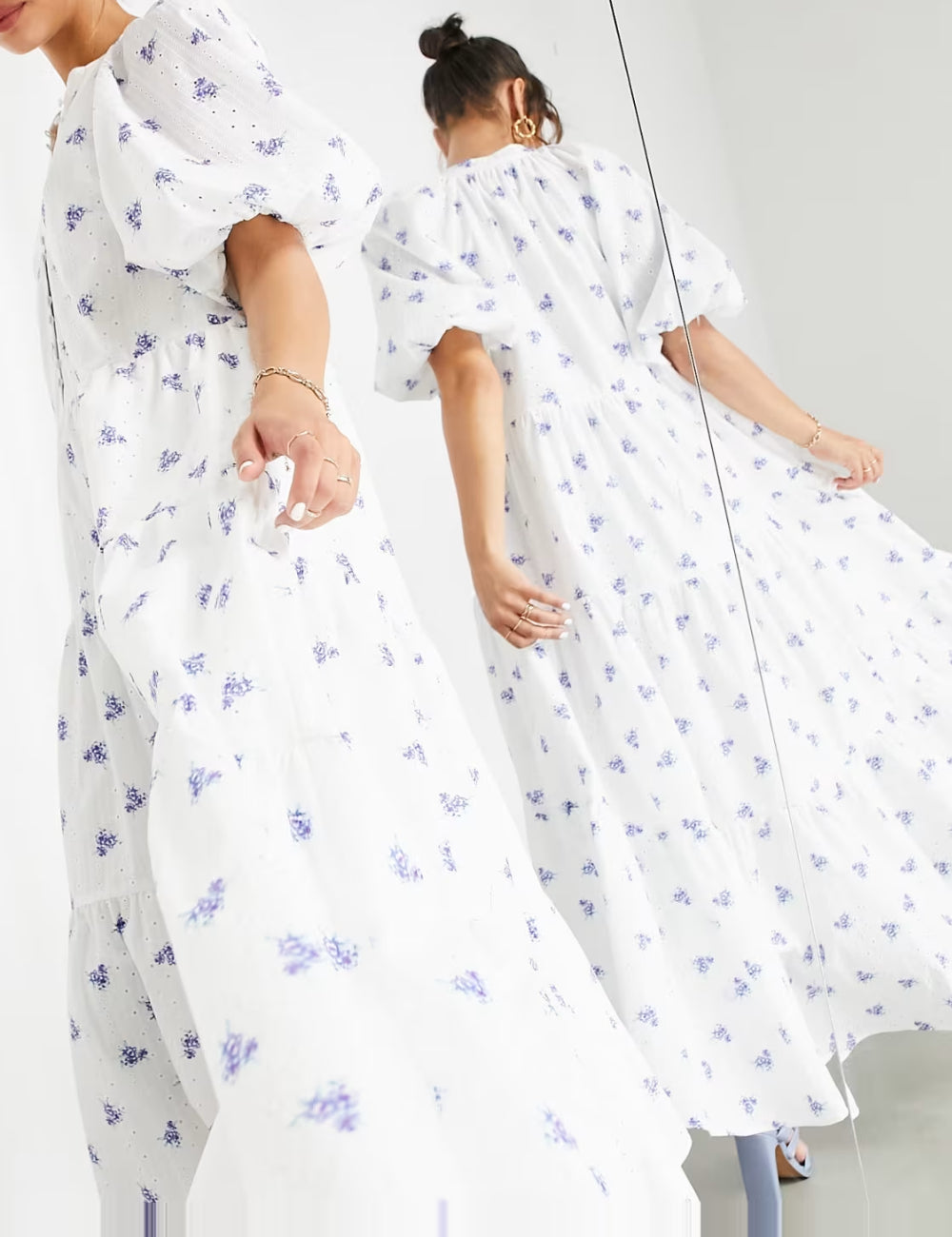 Rochie midi ASOS, alb