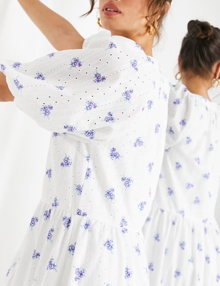 Rochie midi ASOS, alb