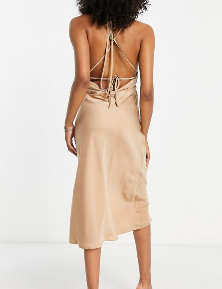 Rochie midi ASOS, bej