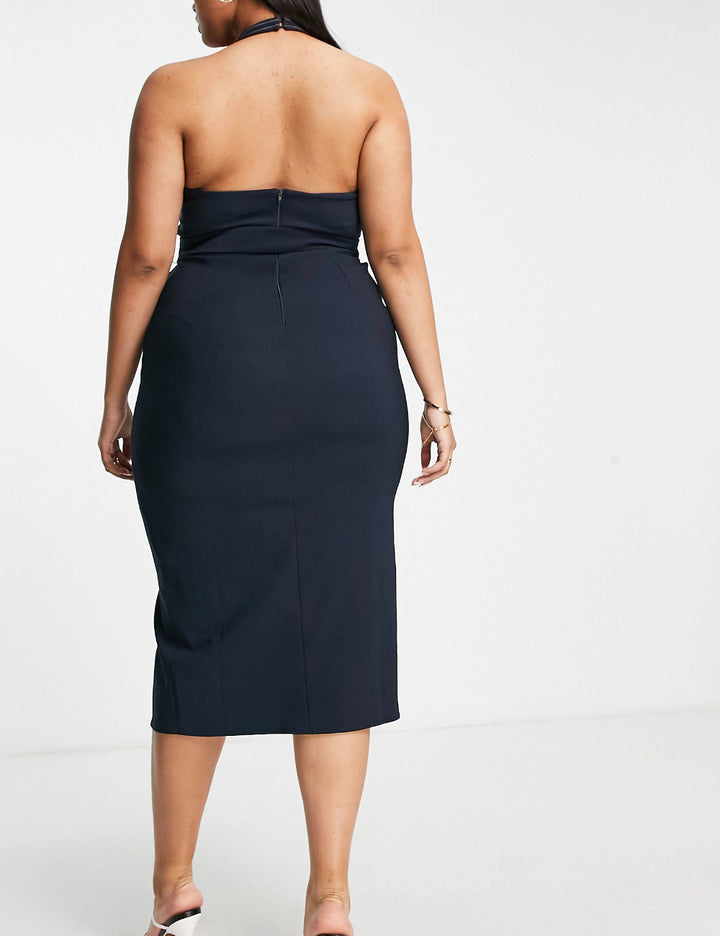 Rochie midi ASOS, bleumarin