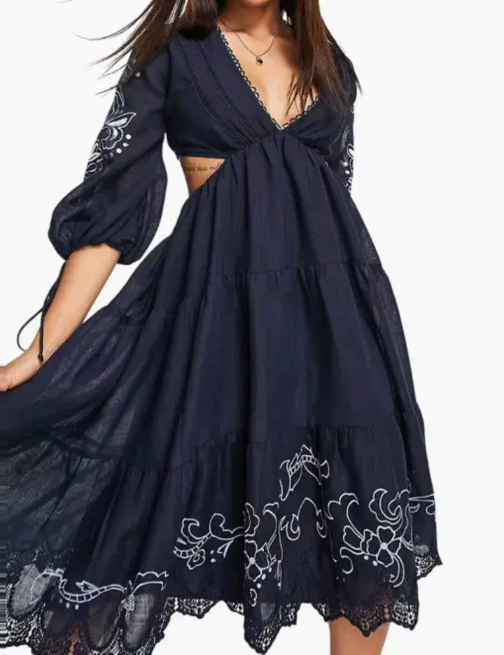 Rochie midi ASOS, bleumarin