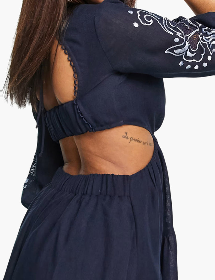 Rochie midi ASOS, bleumarin