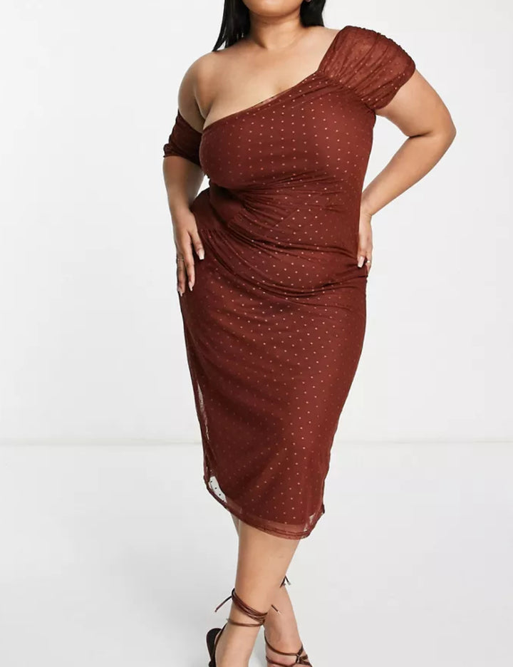 Rochie midi ASOS, maro