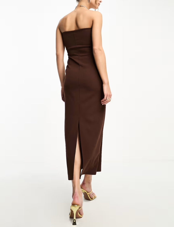 Rochie midi ASOS, maro
