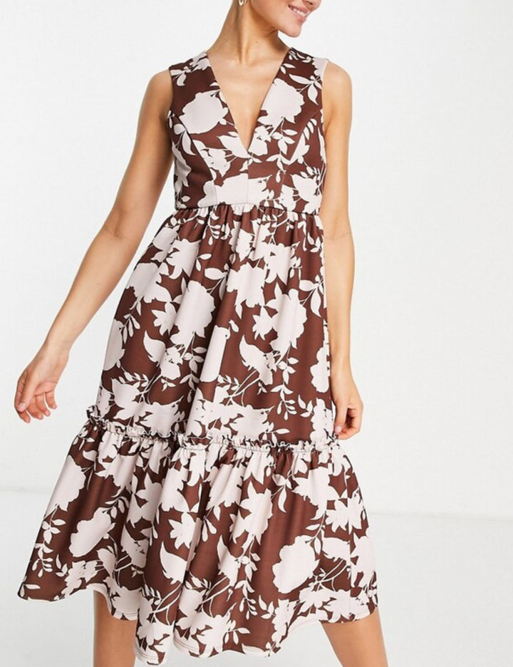 Rochie midi ASOS, mix culori