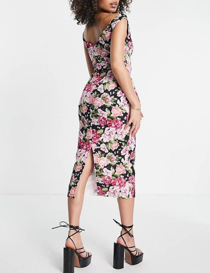Rochie midi ASOS, mix culori