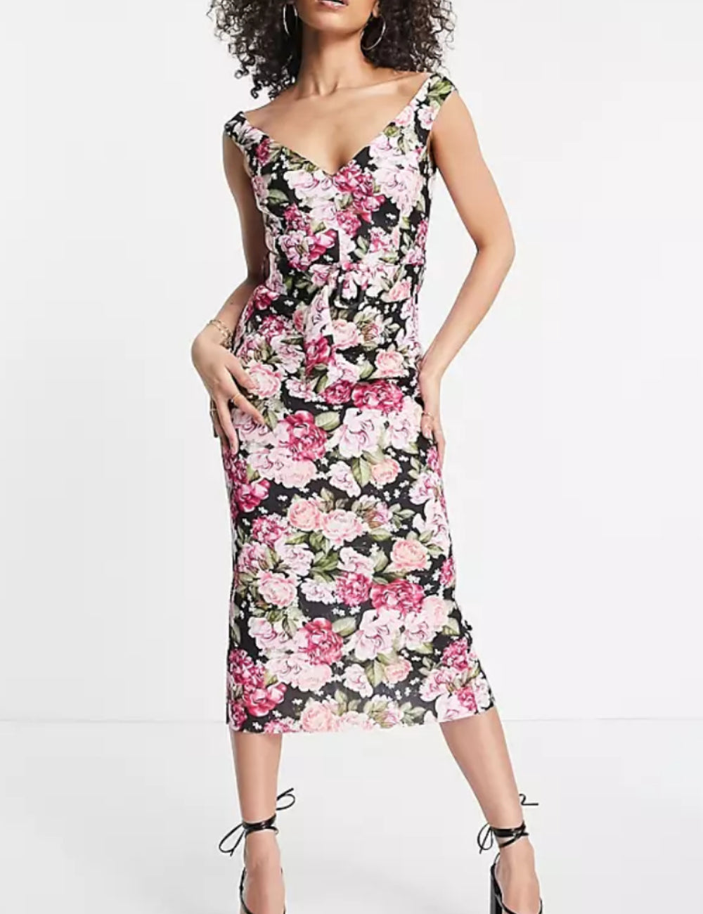 Rochie midi ASOS, mix culori