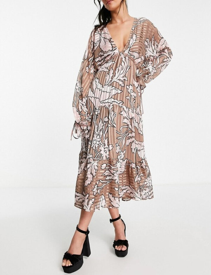 Rochie midi ASOS, mix culori