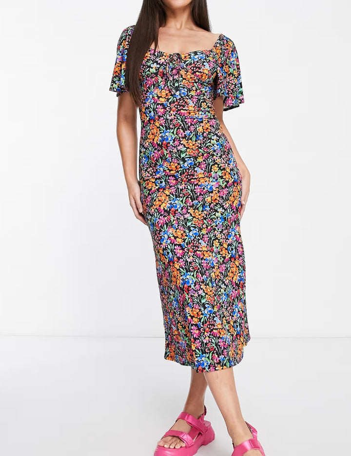 Rochie midi ASOS, mix culori