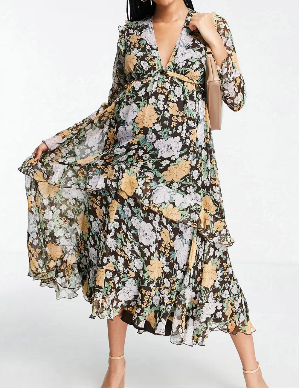 Rochie midi ASOS, mix culori