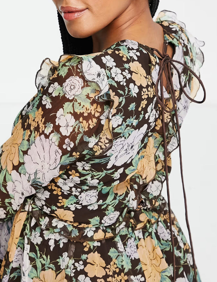 Rochie midi ASOS, mix culori