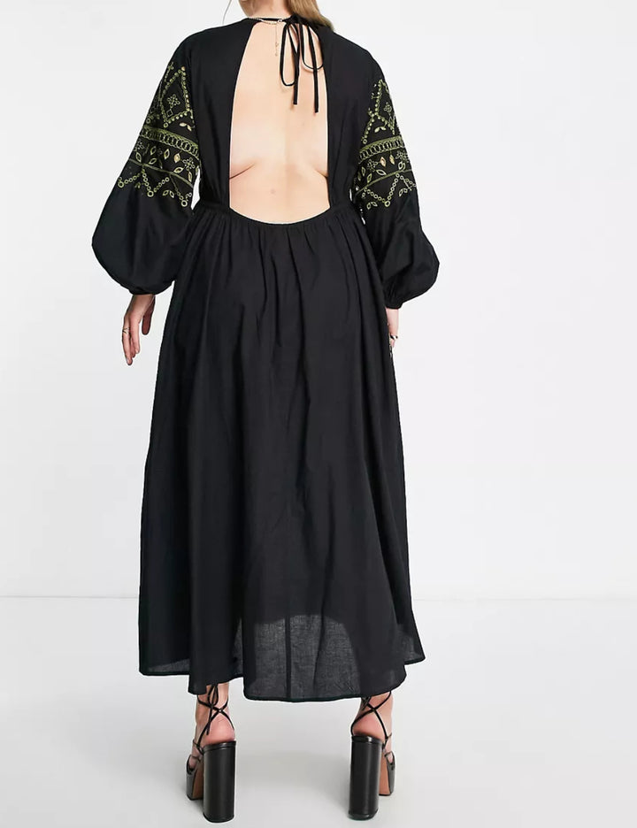 Rochie midi ASOS, negru