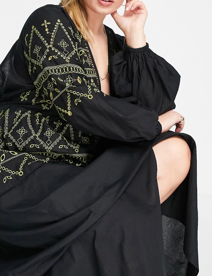 Rochie midi ASOS, negru