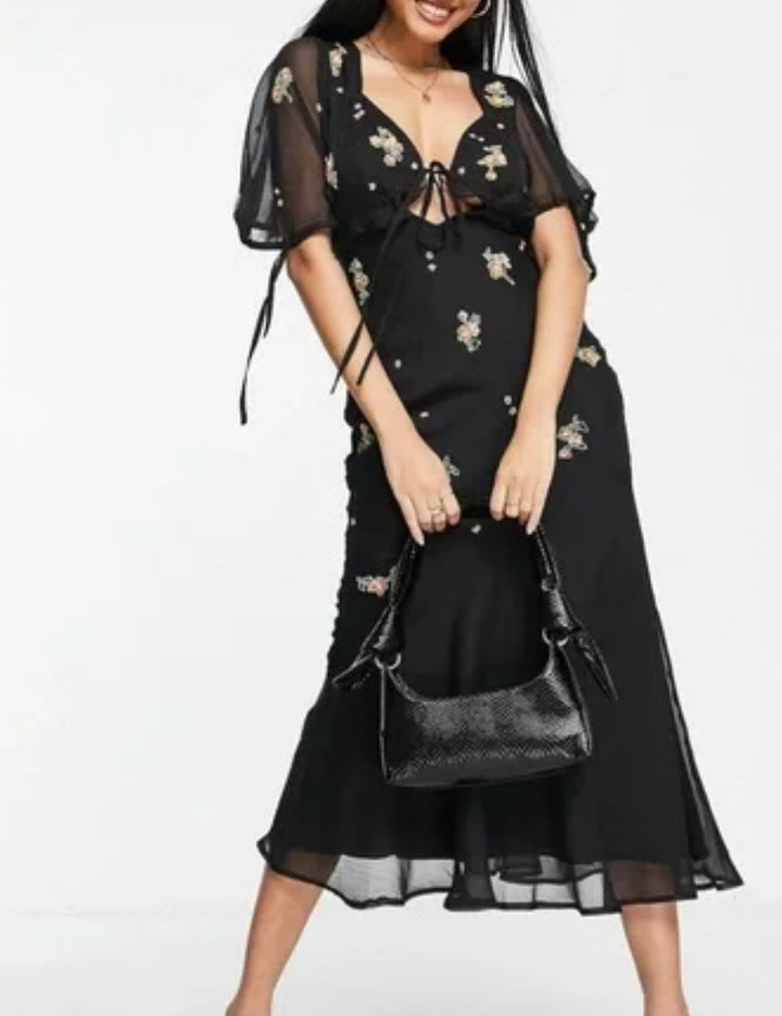 Rochie midi ASOS, negru