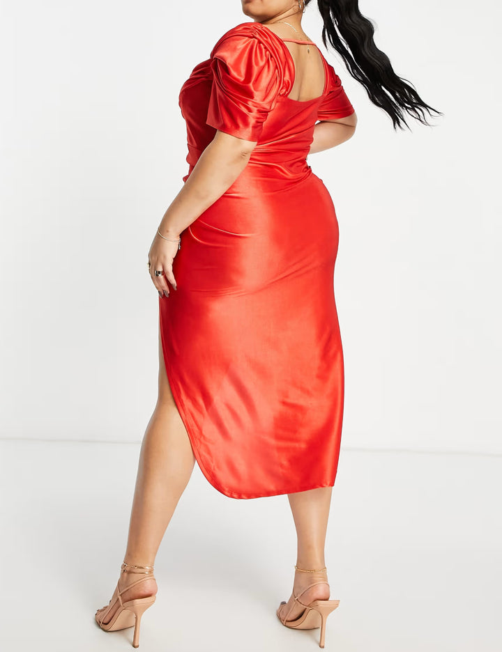 Rochie midi ASOS, roșu
