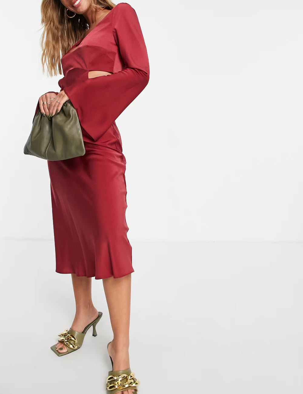 Rochie midi ASOS, roșu