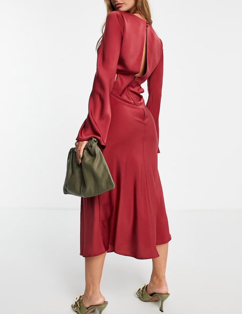 Rochie midi ASOS, roșu