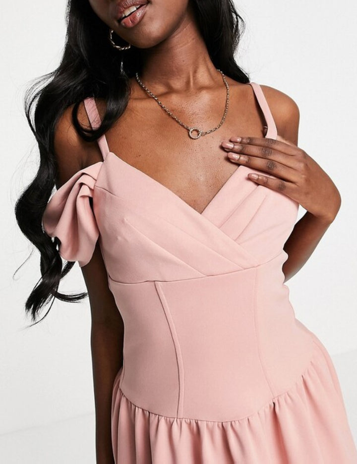 Rochie midi ASOS, roz