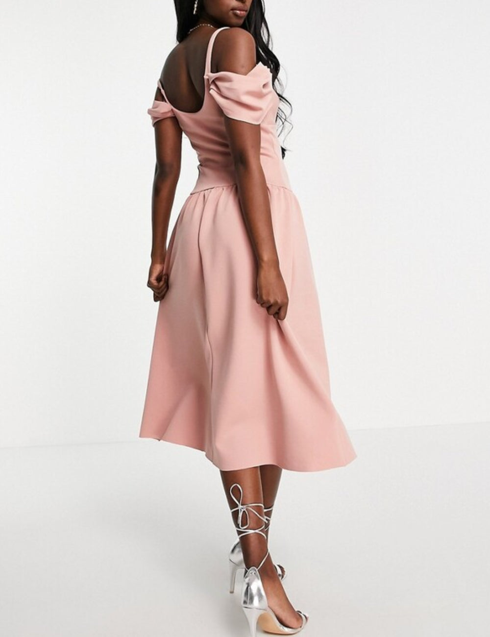 Rochie midi ASOS, roz