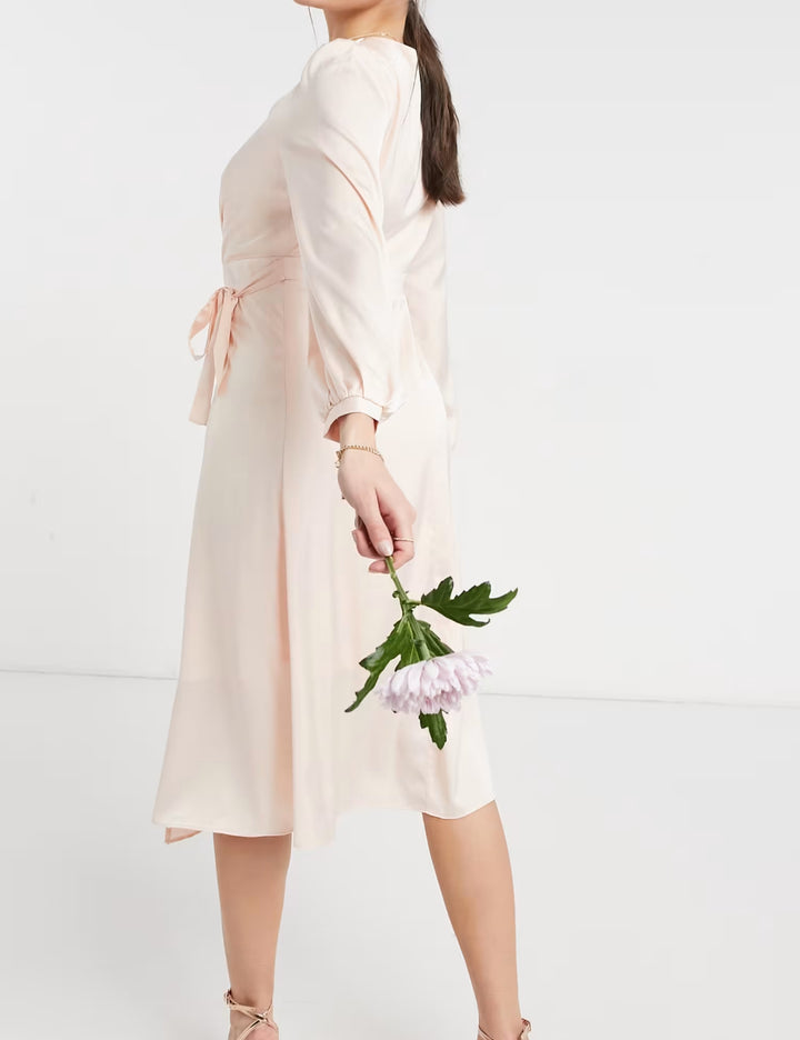 Rochie midi ASOS, roz