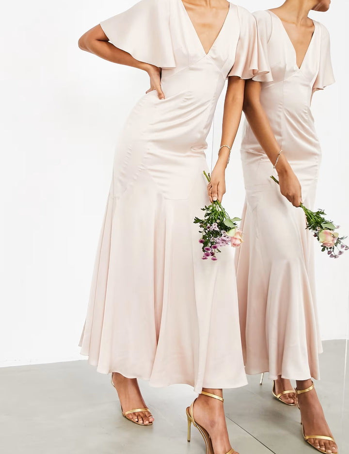 Rochie midi ASOS, roz