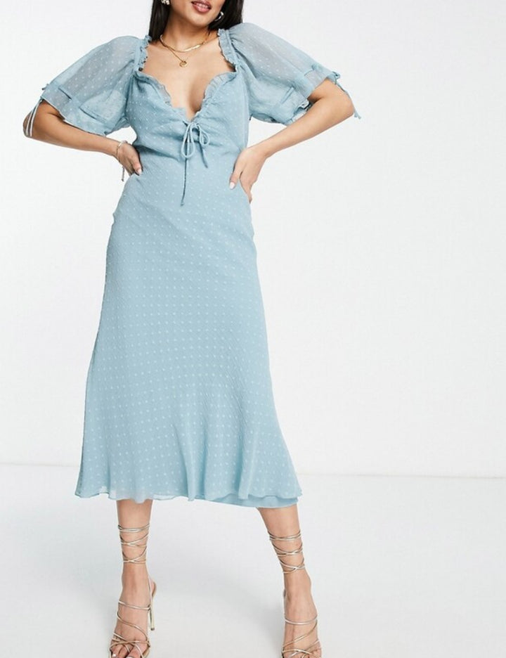 Rochie midi ASOS, turcoaz