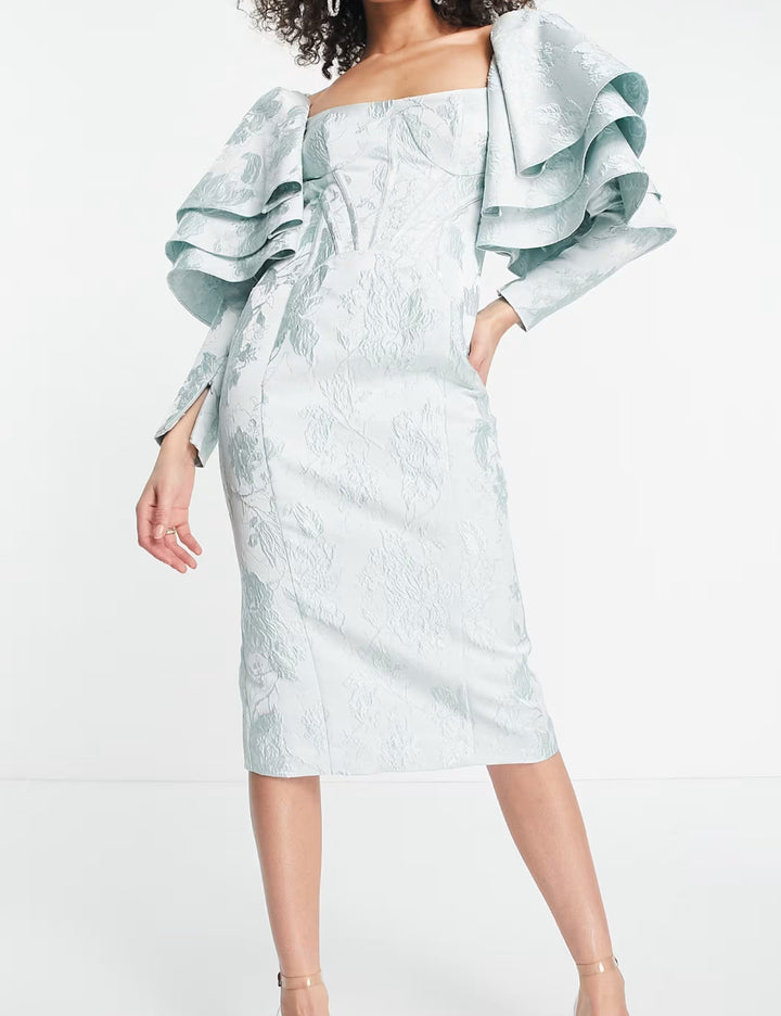 Rochie midi ASOS, verde