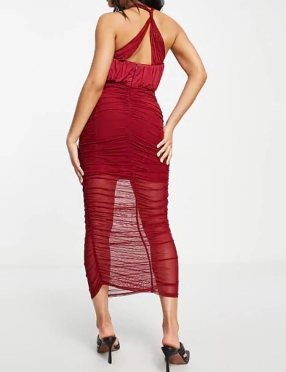 Rochie midi ASOS, vișiniu