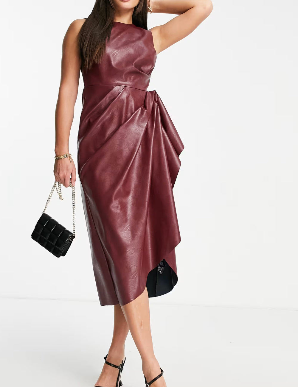 Rochie midi ASOS, vișiniu