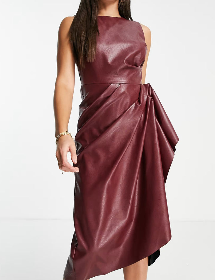 Rochie midi ASOS, vișiniu