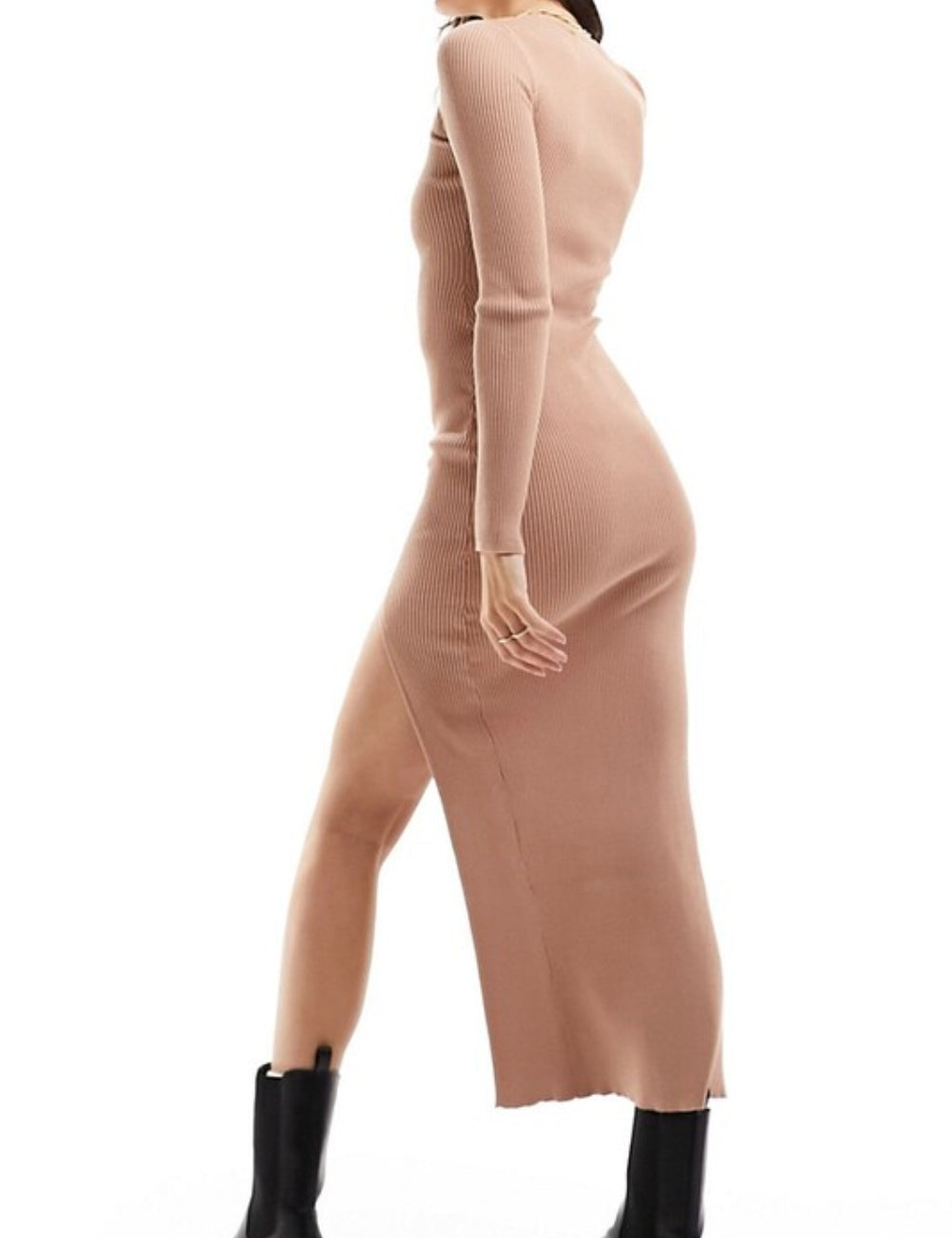 Rochie midi Bershka, bej