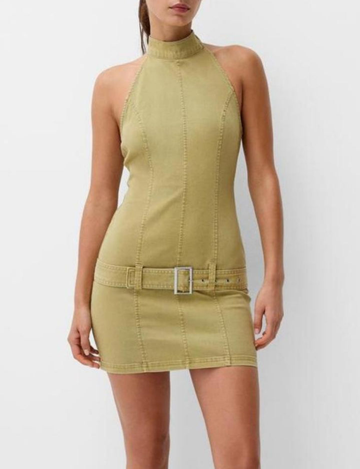 Rochie midi Bershka, verde