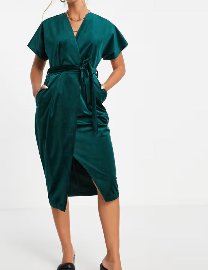 Rochie midi Closet, verde