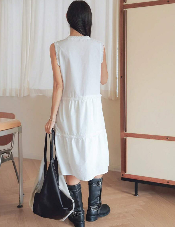 DAZY by Shein midi ruha, fehér