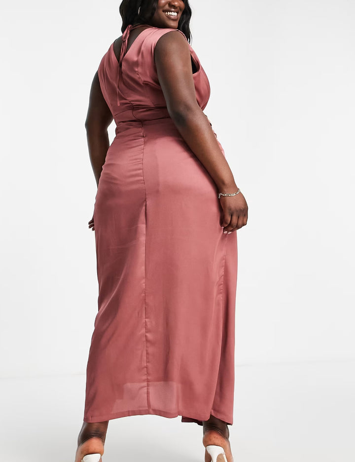 Rochie midi Liquorish, roz