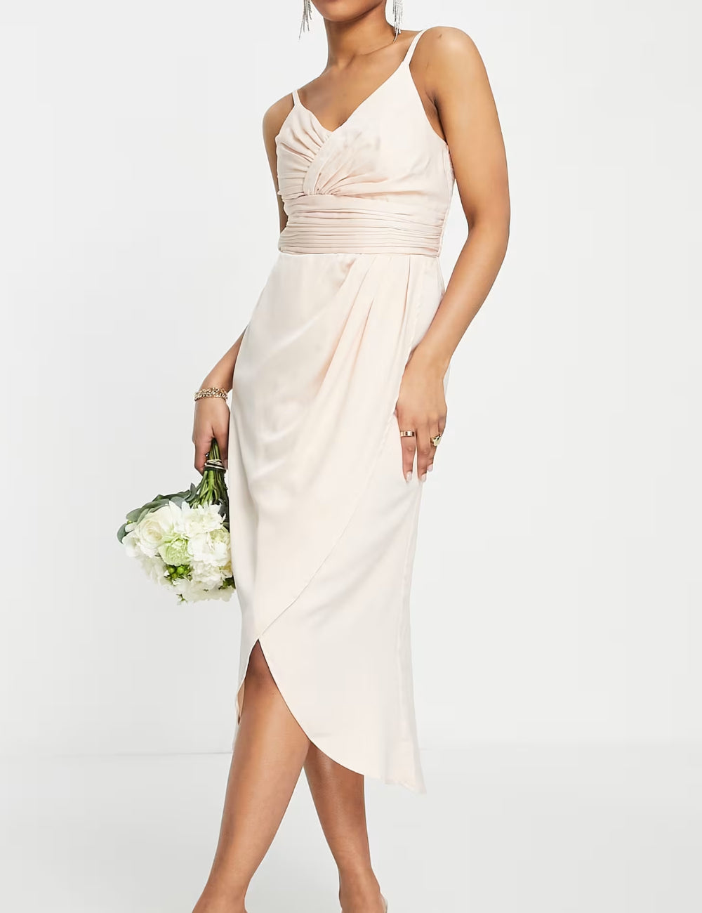 Rochie midi Little Mistress, crem