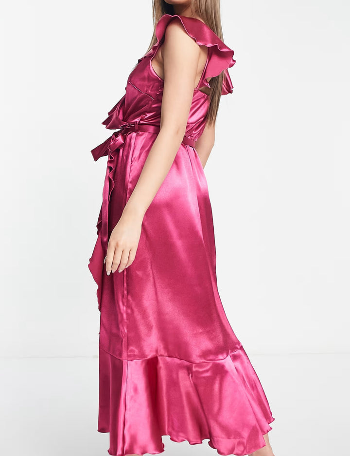 Rochie midi Little Mistress, roz
