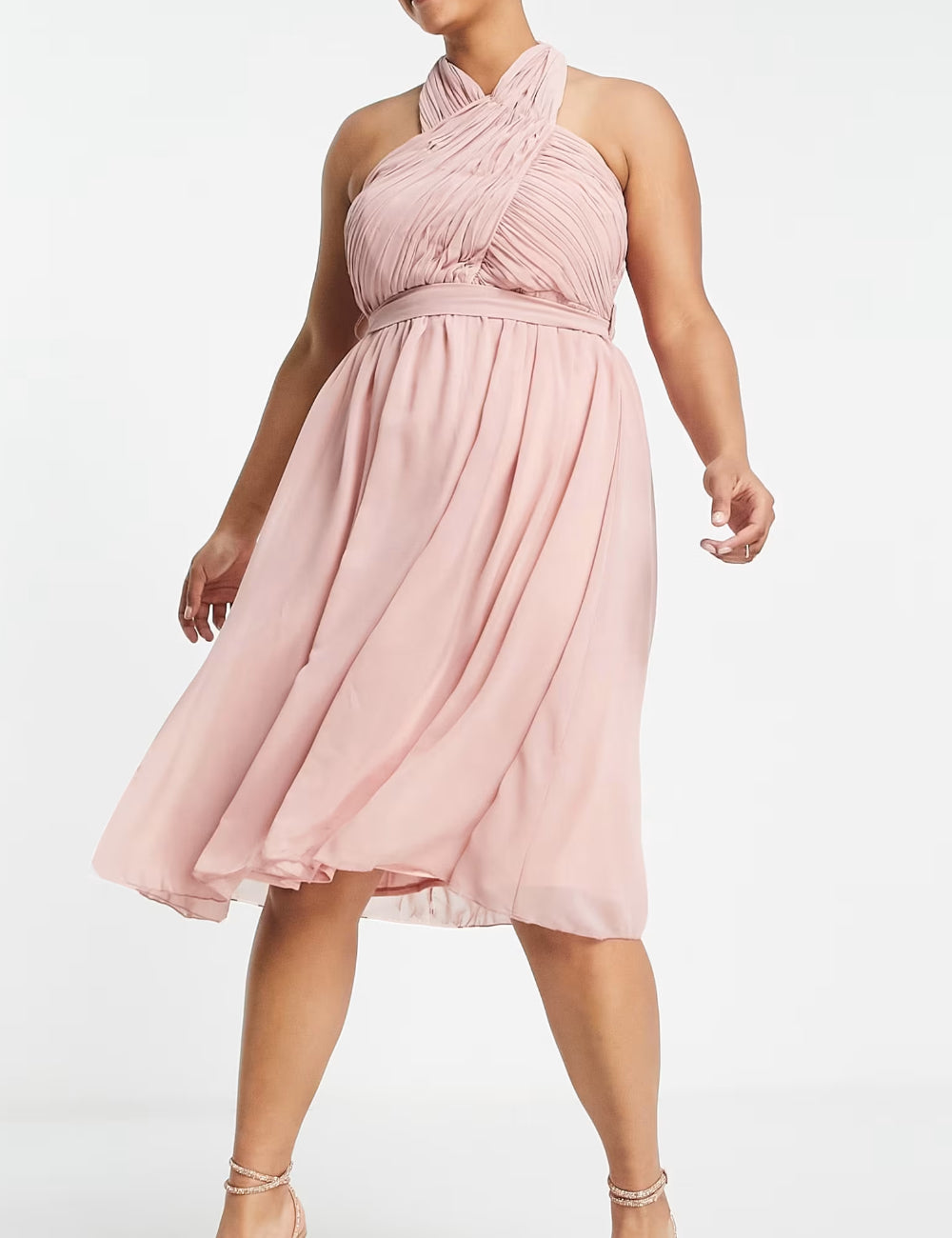 Rochie midi Little Mistress, roz