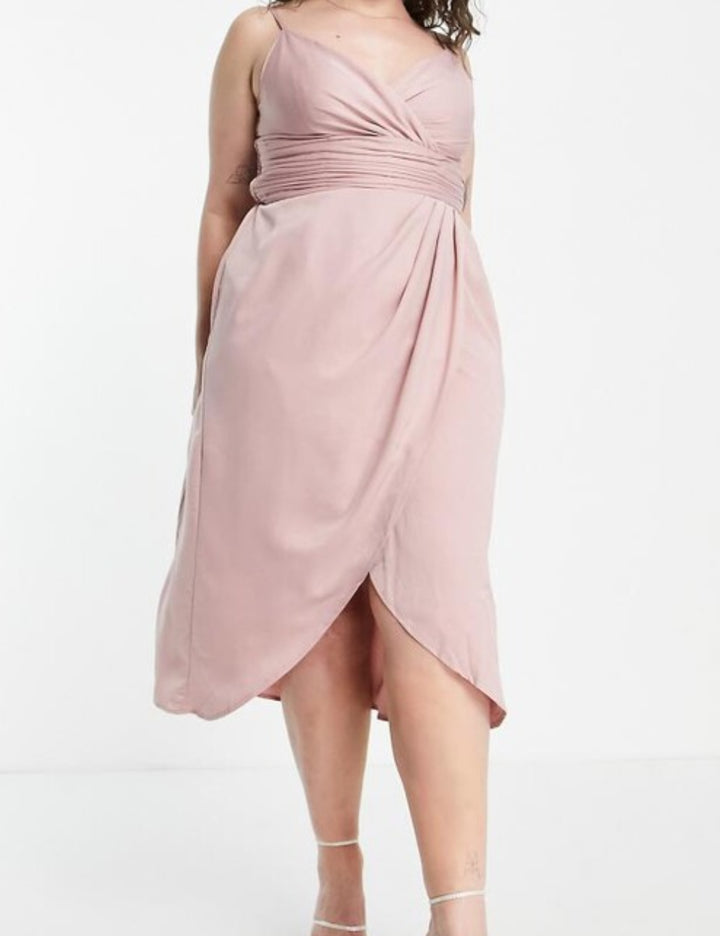 Rochie midi Little Mistress, roz