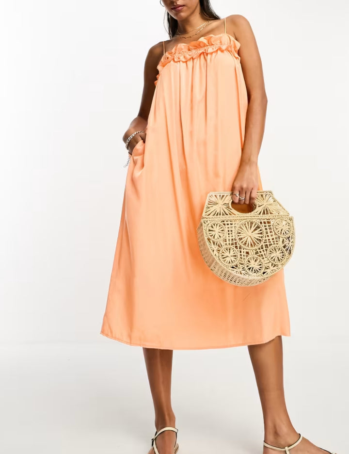 Rochie midi Lola May, portocaliu