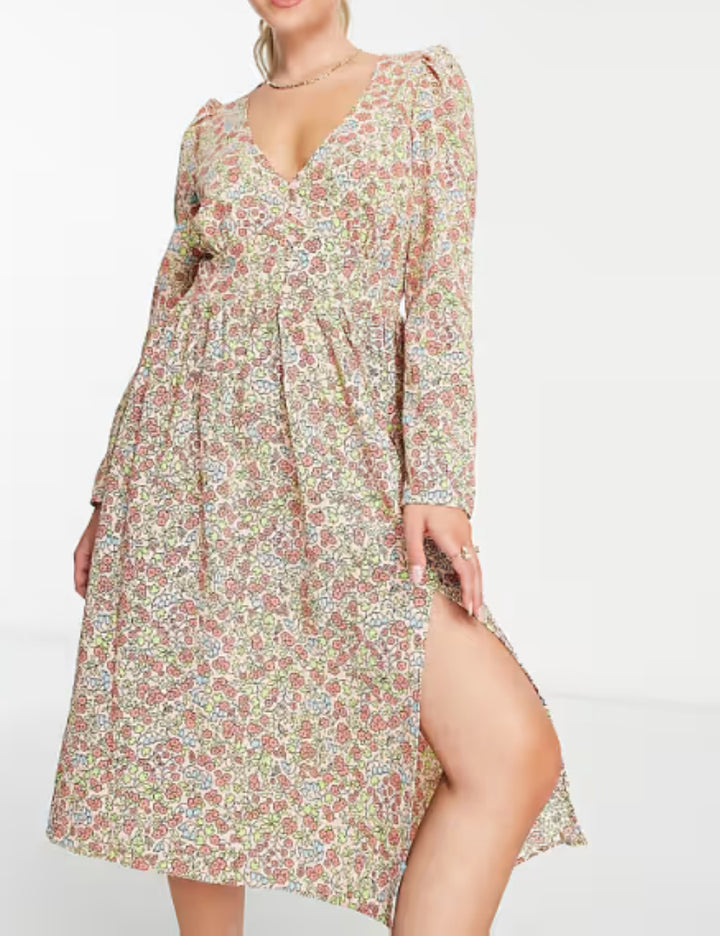 Rochie midi Monki, mix culori