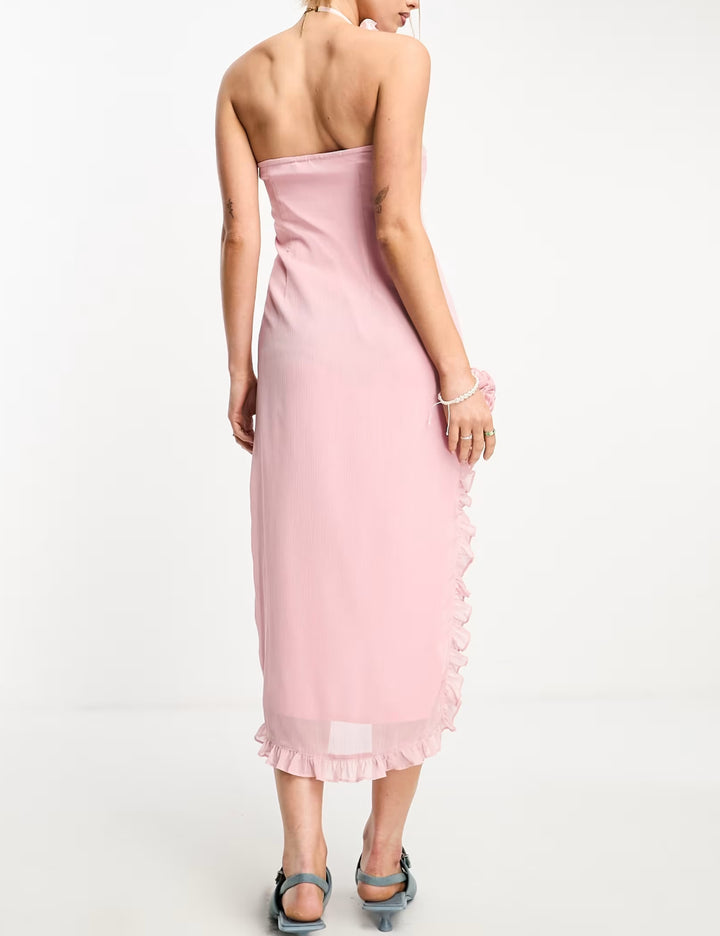Rochie midi Motel, roz