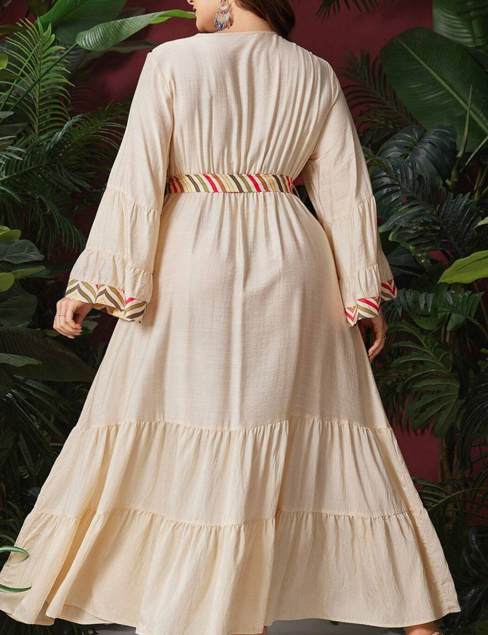 Shein Curve+ midi ruha, bézs