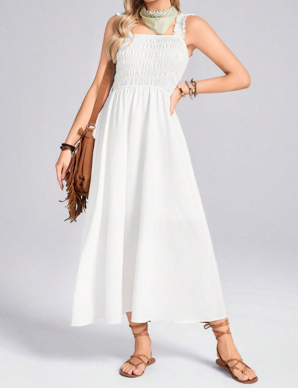 Shein midi ruha, fehér