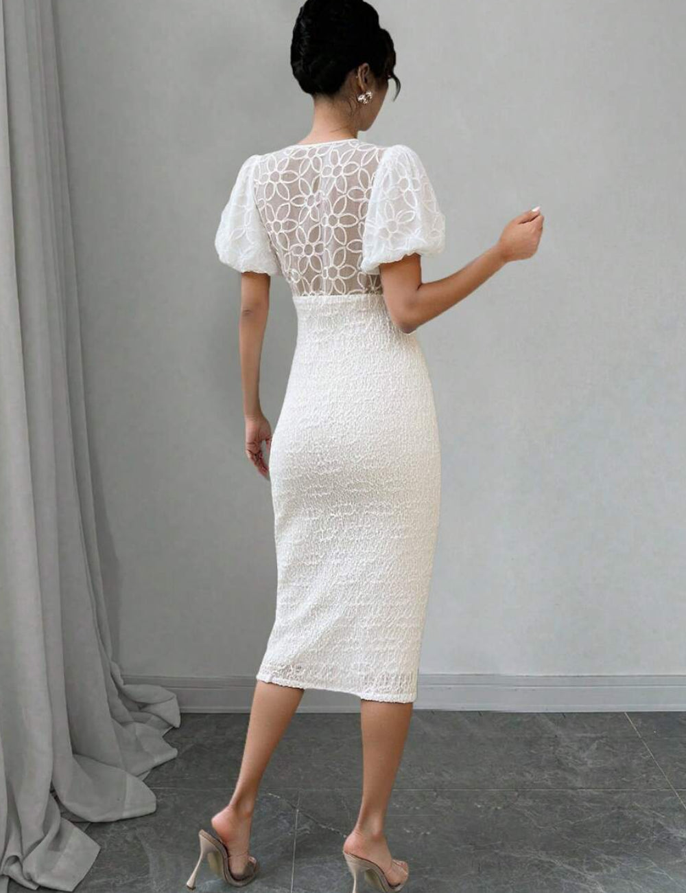 Rochie midi Shein, alb