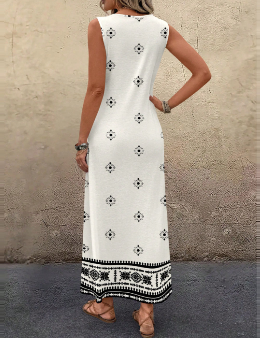 Rochie maxi Shein Emery Rose, alb