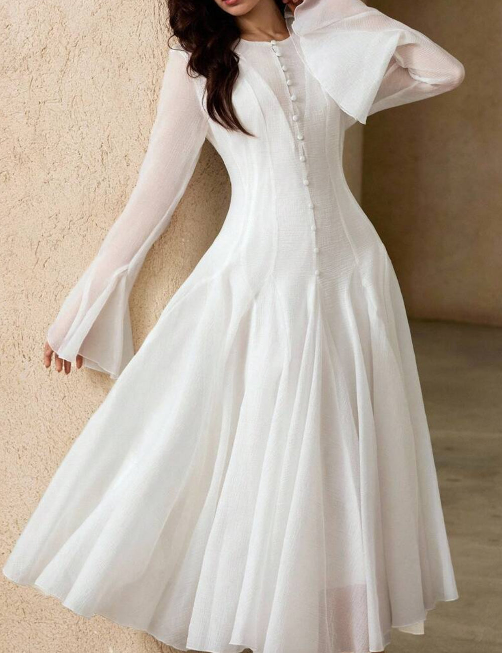 Rochie midi Shein Aveloria, alb