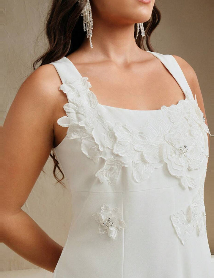 Shein Curve+ midiruha, fehér
