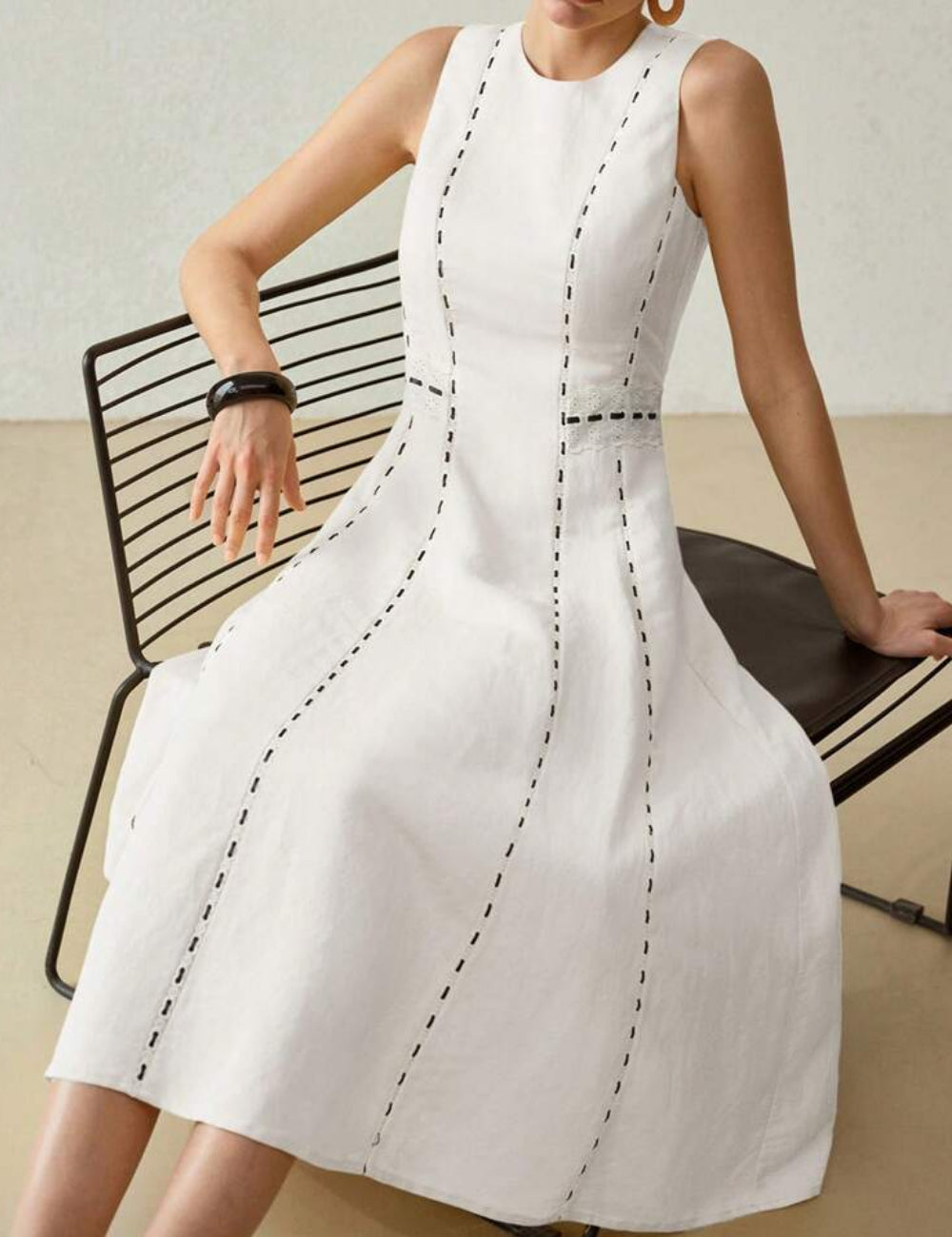 Rochie midi Shein MOTF, alb