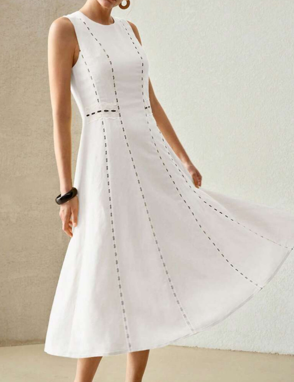 Rochie midi Shein MOTF, alb